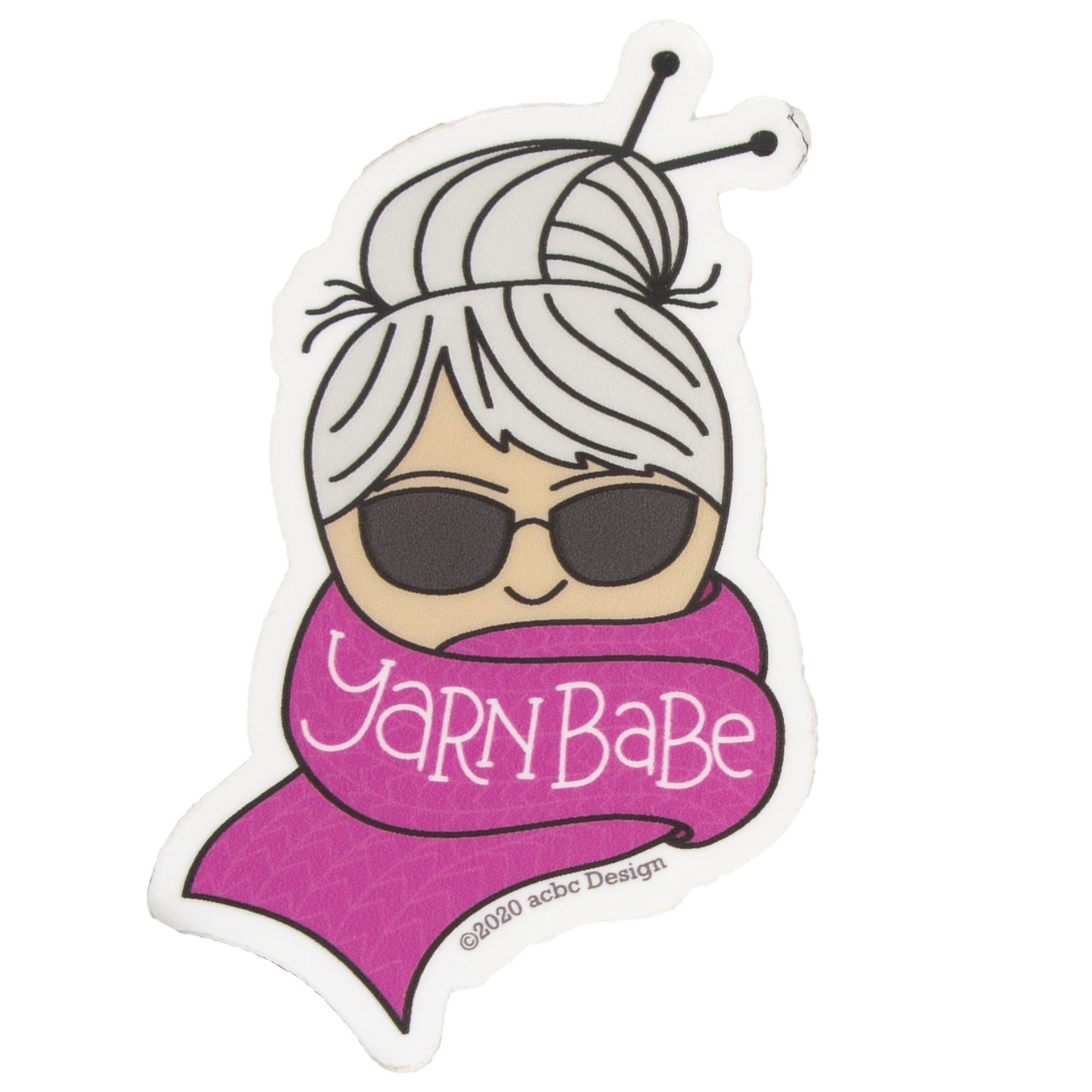 acbc Design Yarn Babe Collection - Pink Scarf - Vinyl Sticker - Zoom Image
