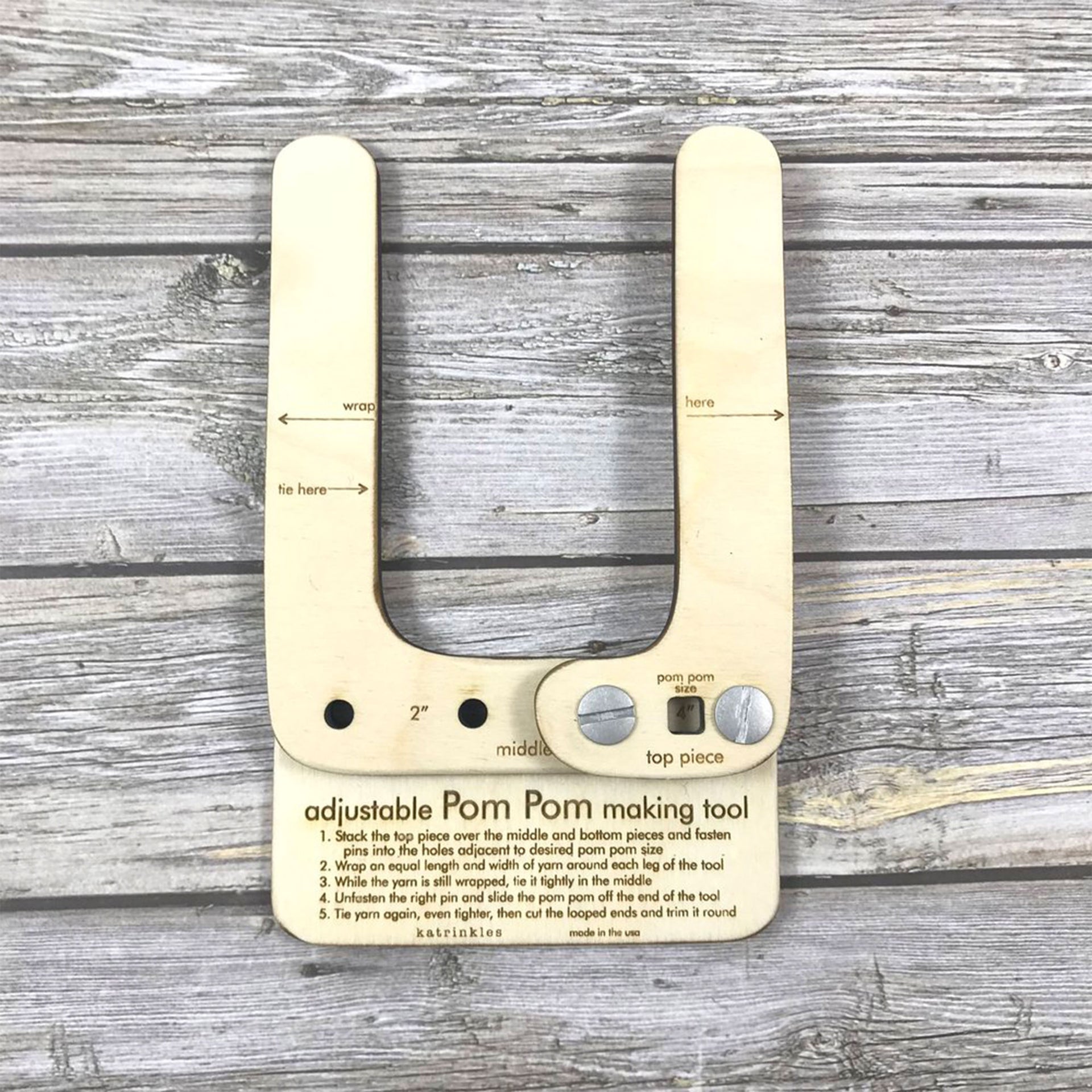 Katrinkles Tools - Adjustable Pom Pom Making Tool - Zoom Image
