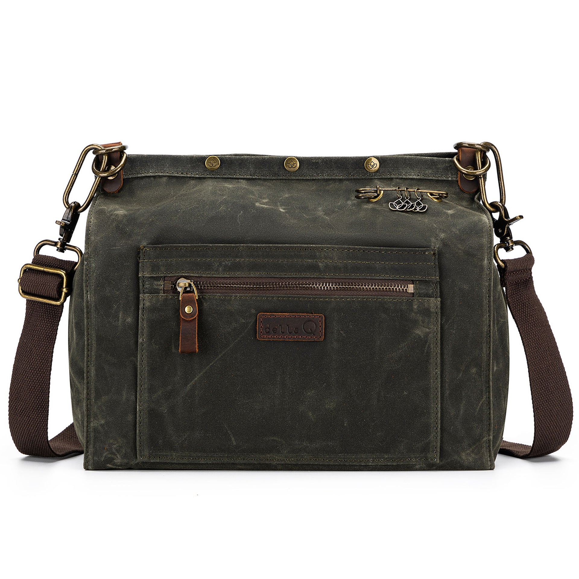 della Q Maker's Canvas Rucksack - Olive - Zoom Image
