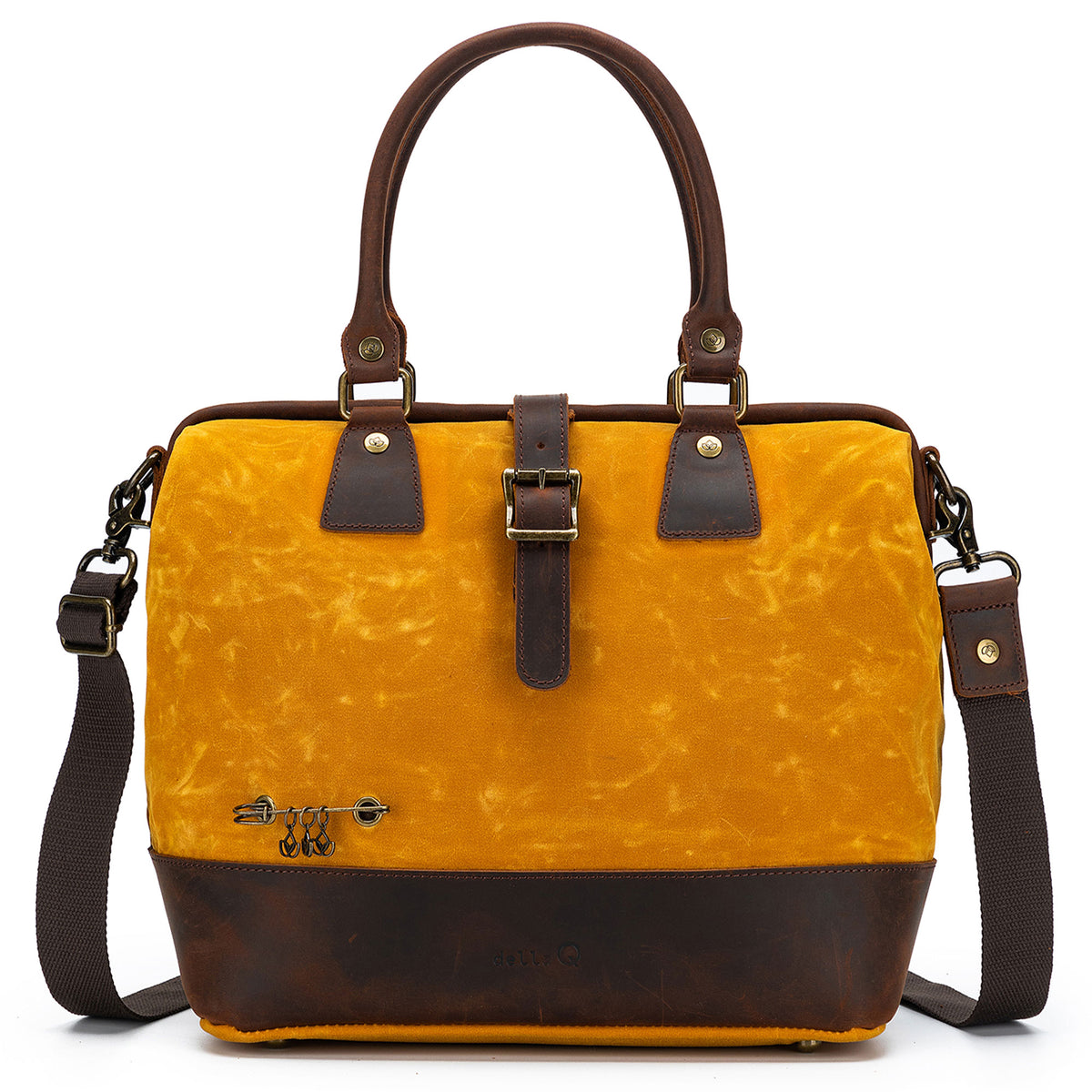 della Q Maker's Canvas Satchel - Mustard - Zoom Image
