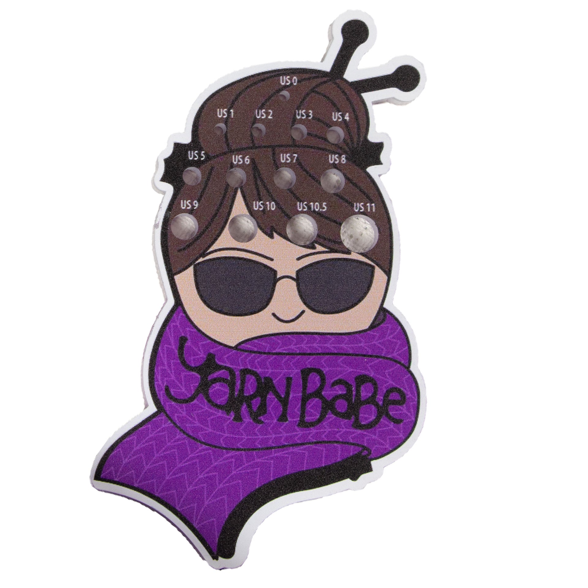 Jimmy Beans Wool Yarn Babe Accessories - Purple Scarf Needle Gauge - Zoom Image
