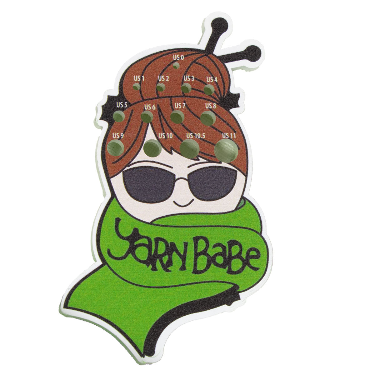 Jimmy Beans Wool Yarn Babe Accessories - Green Scarf Needle Gauge - Extra Image
