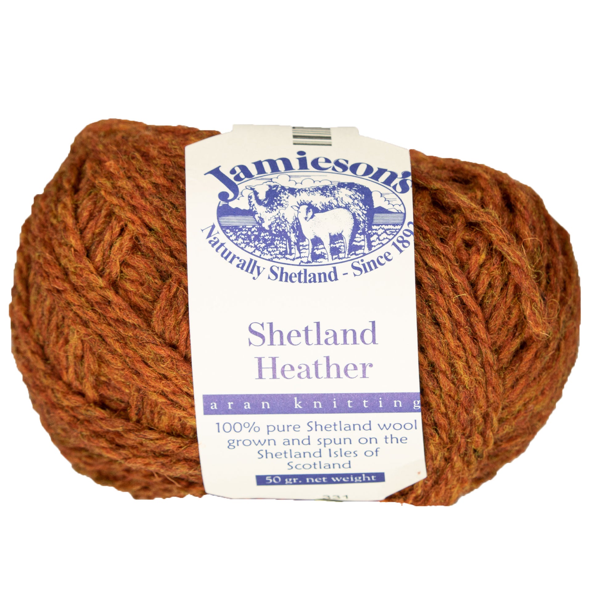 Jamieson's of Shetland Heather Aran Yarn - 331 Ginger Snap - Zoom Image
