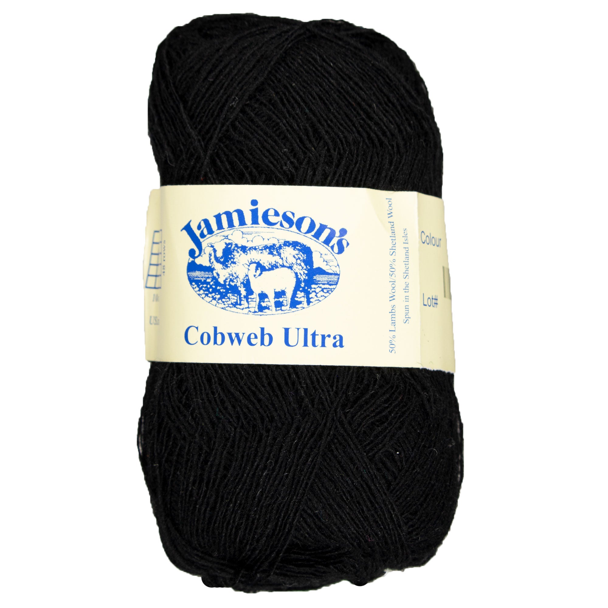 Jamieson's of Shetland Cobweb Ultra Yarn - 999 Black - Zoom Image