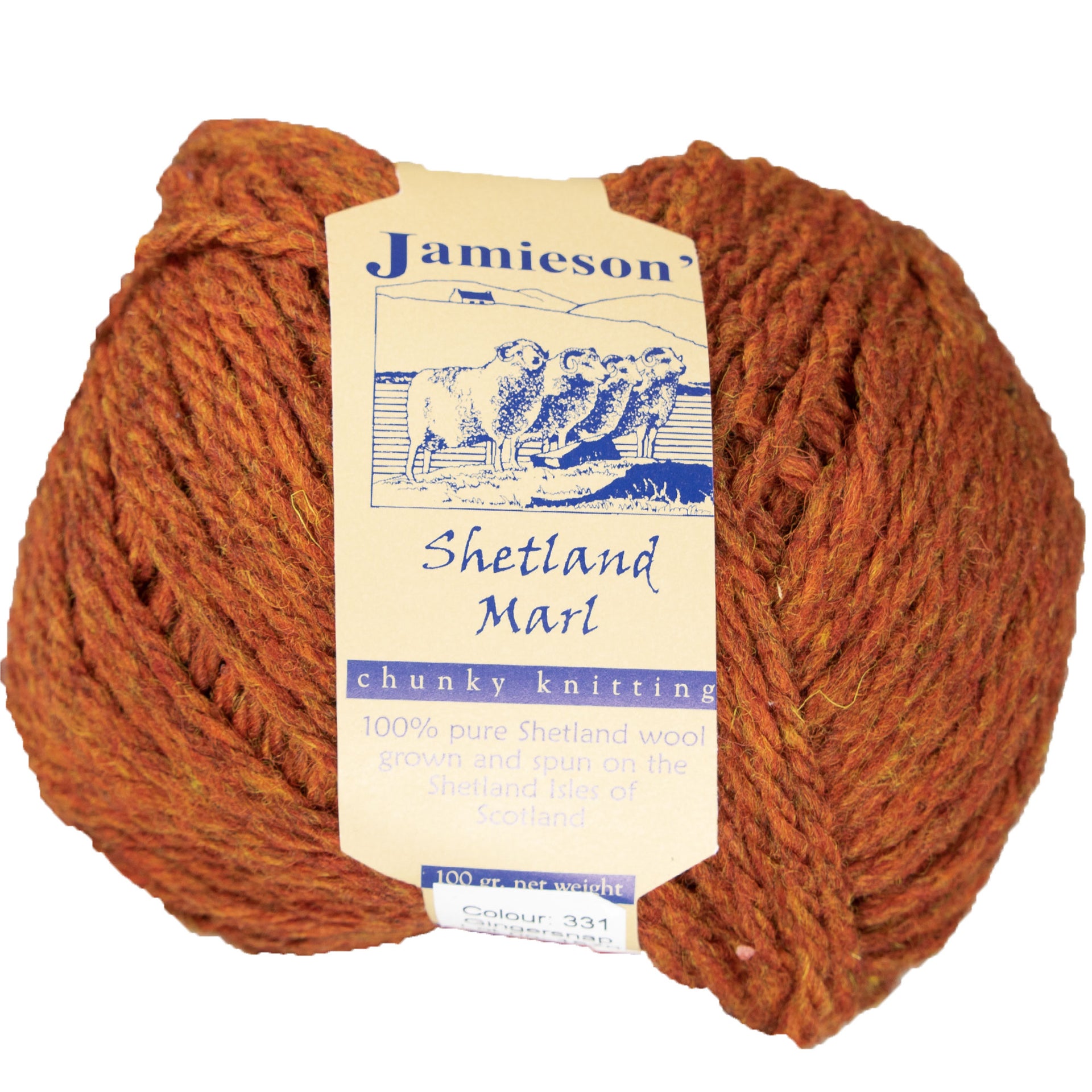 Jamieson's of Shetland Marl Chunky Yarn - 331 Gingersnap - Zoom Image

