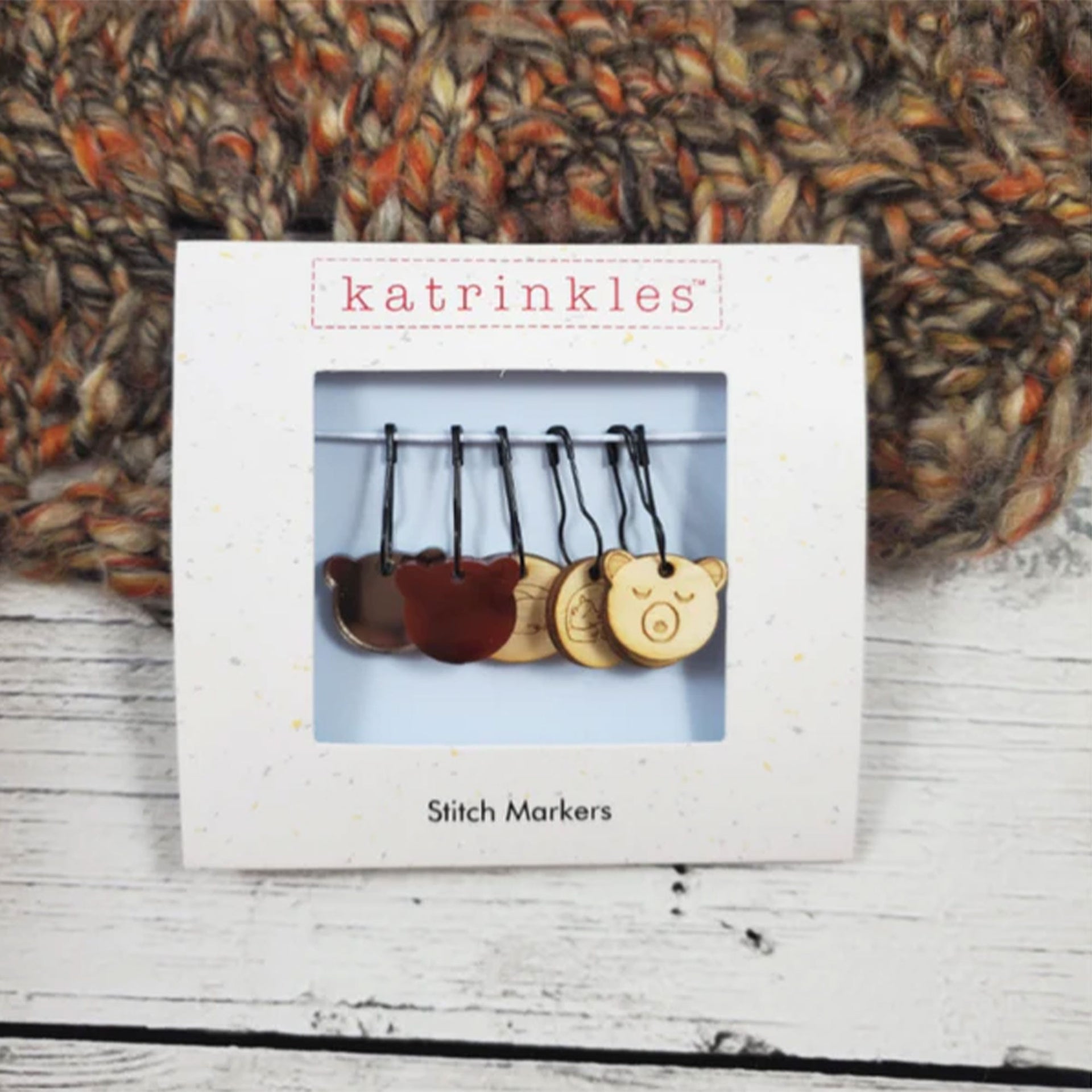 Katrinkles Stitch Markers - Hibernating Bears - Zoom Image
