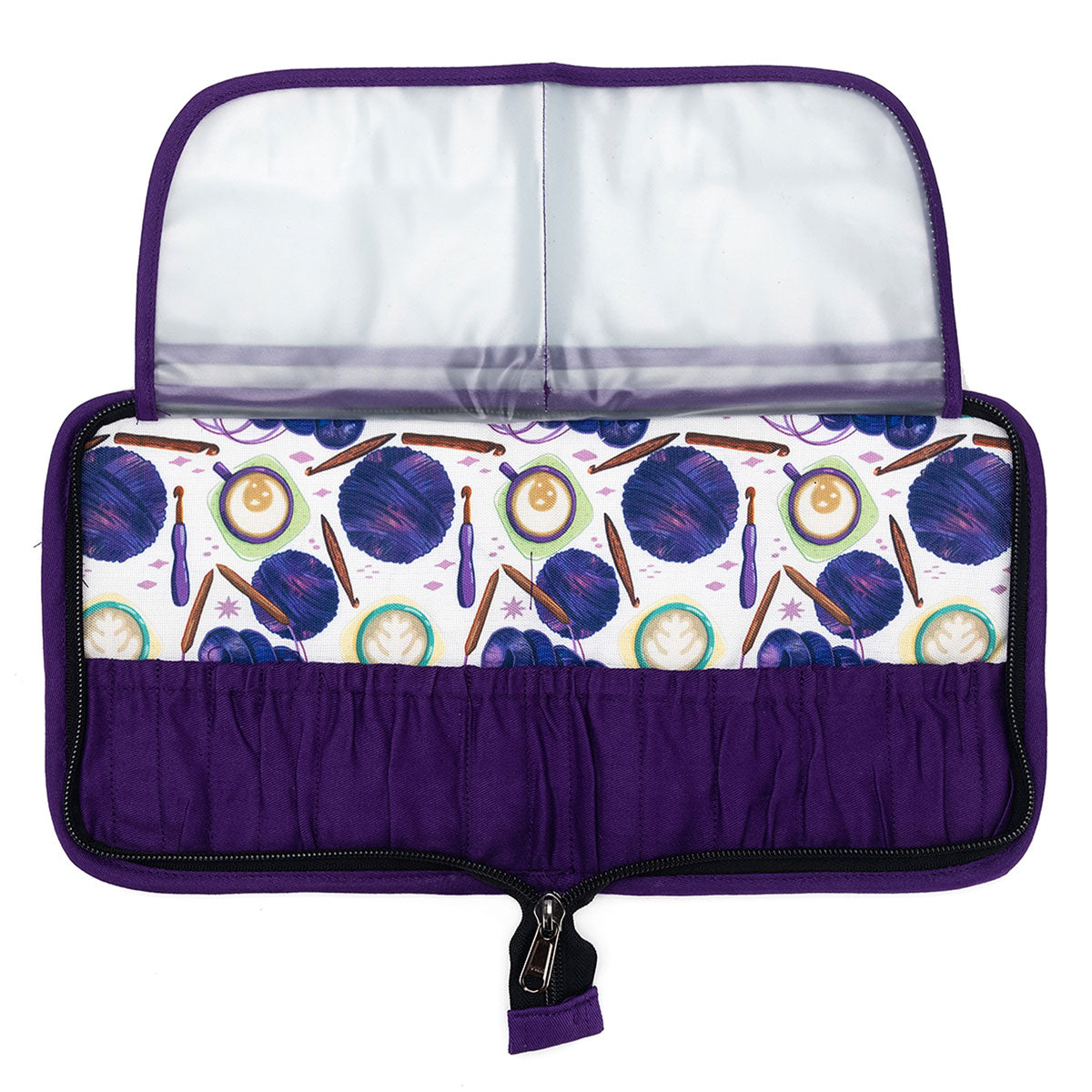 della Q Chicken Boots Interchangeable Needle Case - Coffee and Yarn Purple - Extra Image

