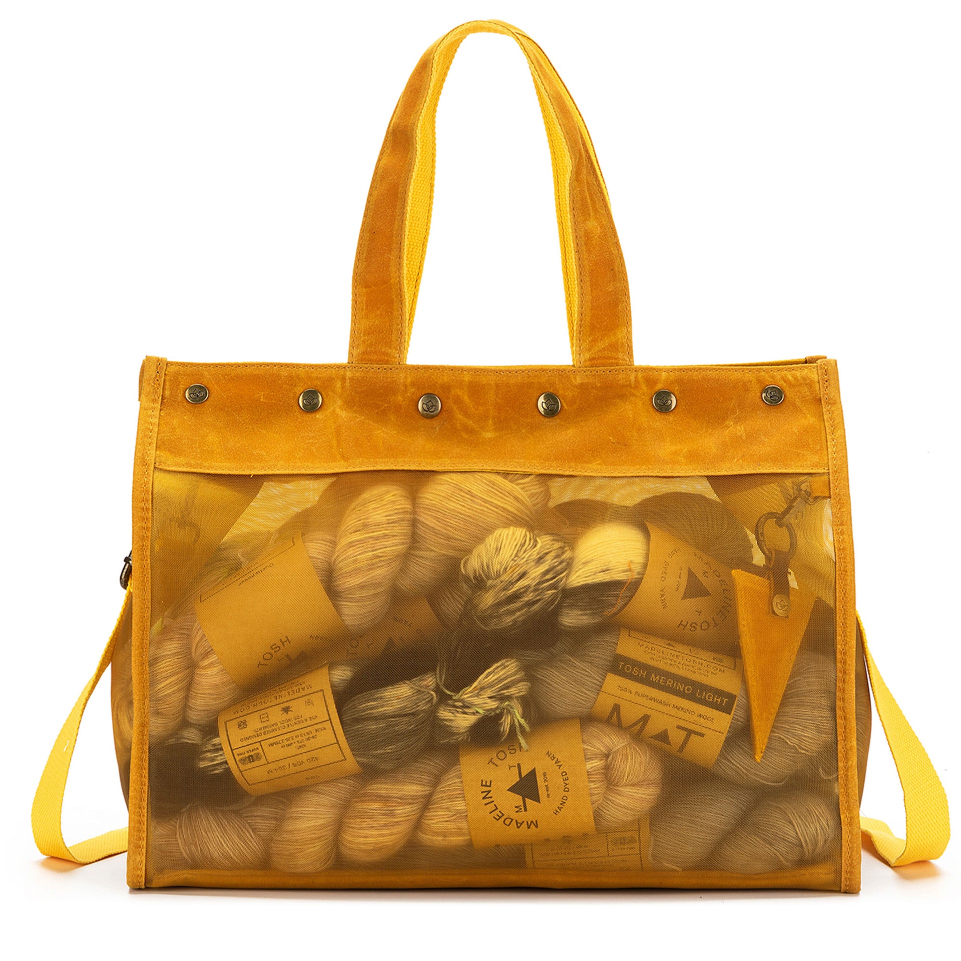 della Q Maker's Mesh Tote - Mustard - Zoom Image
