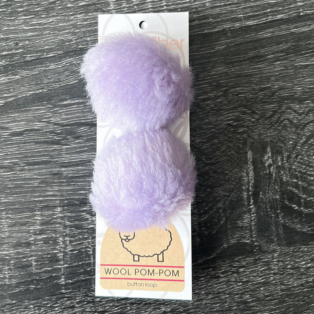 Ikigai Fiber Wool Pom Poms - Lavender Wool Pom 6cm - Extra Image

