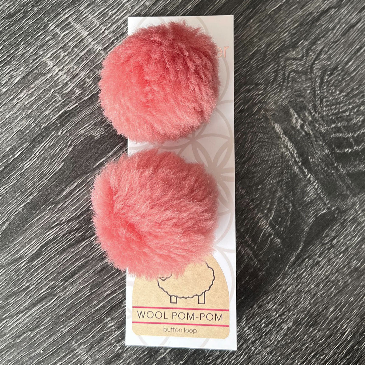 Ikigai Fiber Wool Pom Poms - Coral Wool Pom 6cm - Extra Image
