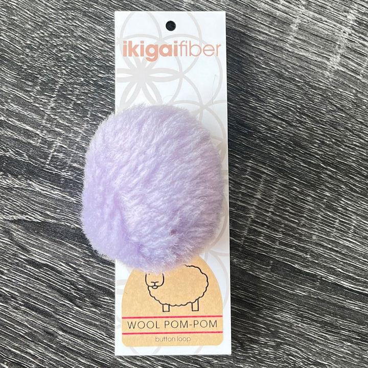 Ikigai Fiber Wool Pom Poms - Lavender Wool Pom 8cm - Extra Image