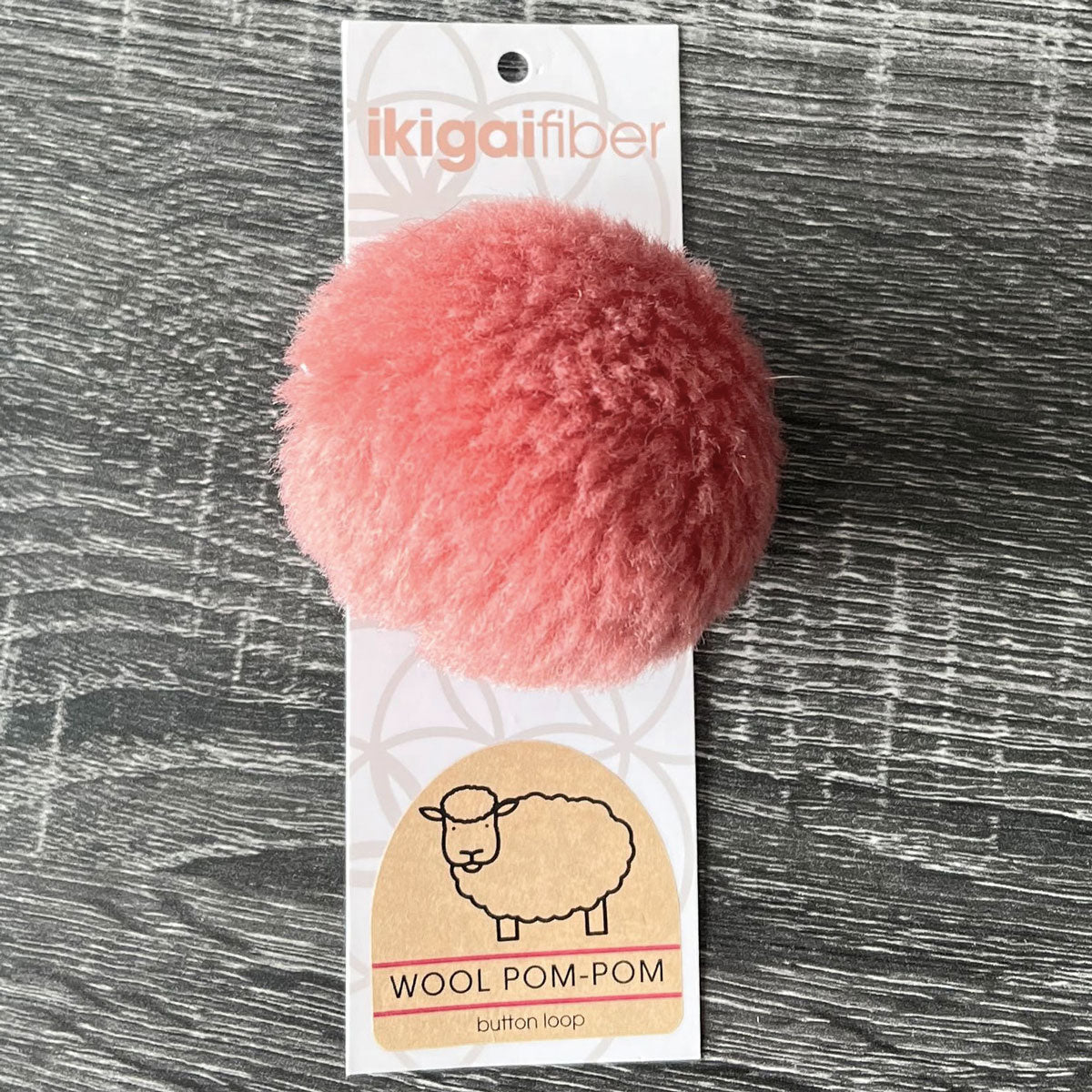 Ikigai Fiber Wool Pom Poms - Coral Wool Pom 8cm - Extra Image
