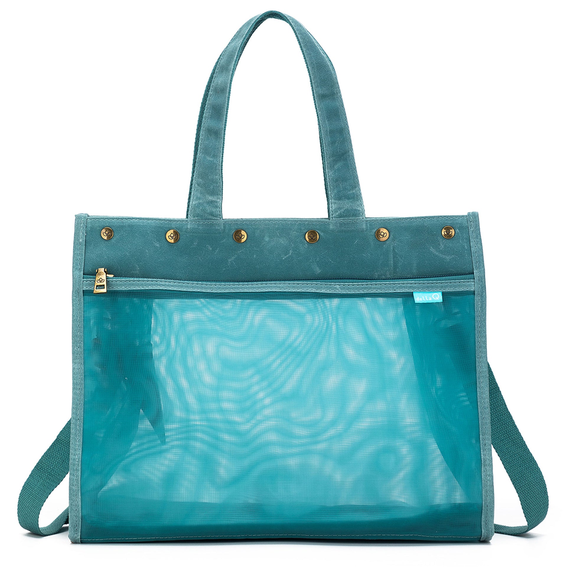 della Q Maker's Mesh Tote - Teal - Zoom Image
