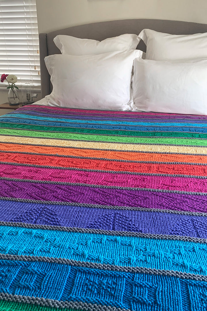 Jimmy Beans Wool PDF Patterns - Cascading Rainbows Blanket - Extra Image
