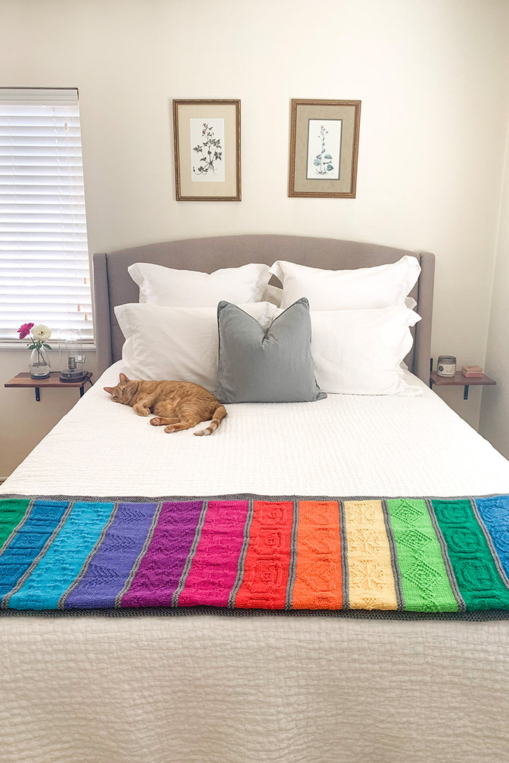 Jimmy Beans Wool PDF Patterns - Cascading Rainbows Blanket - Extra Image
