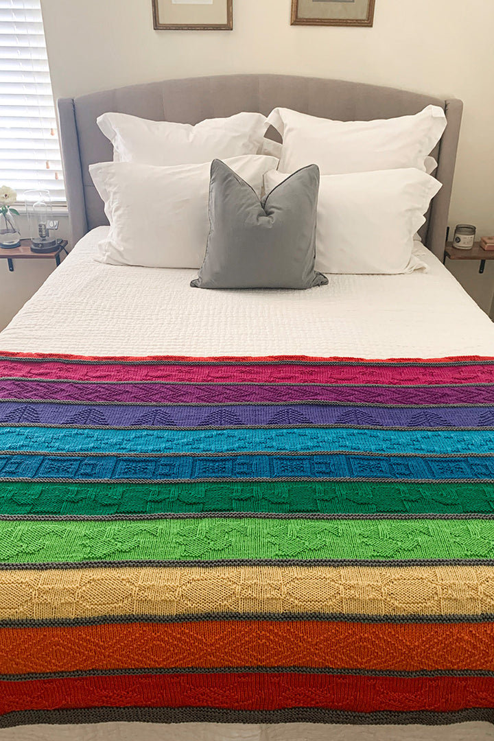 Jimmy Beans Wool PDF Patterns - Cascading Rainbows Blanket - Extra Image