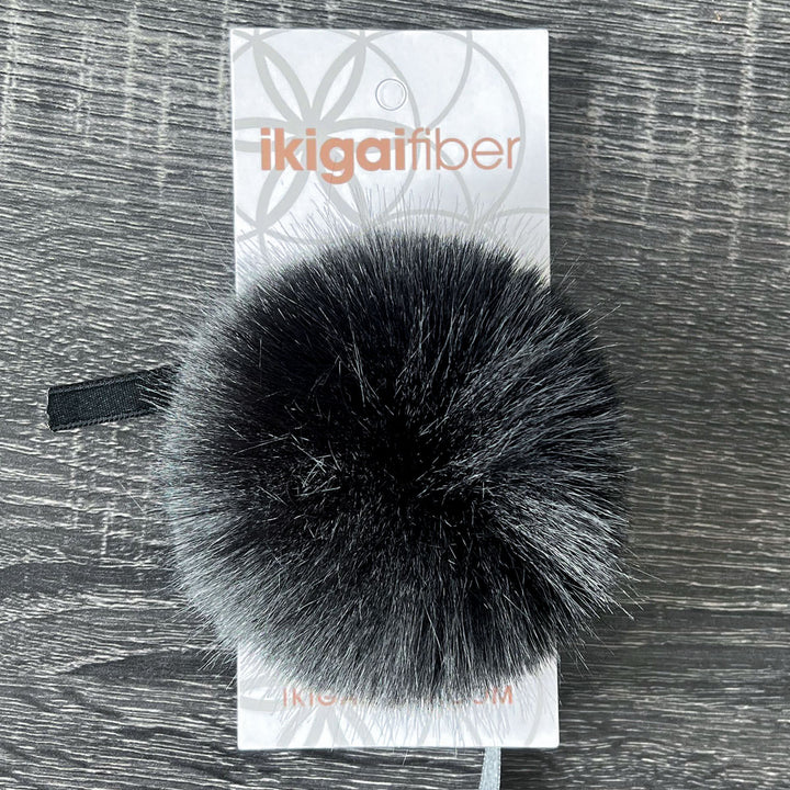 Ikigai Fiber Faux Luxe Pom Poms - Med Lux Black - Extra Image