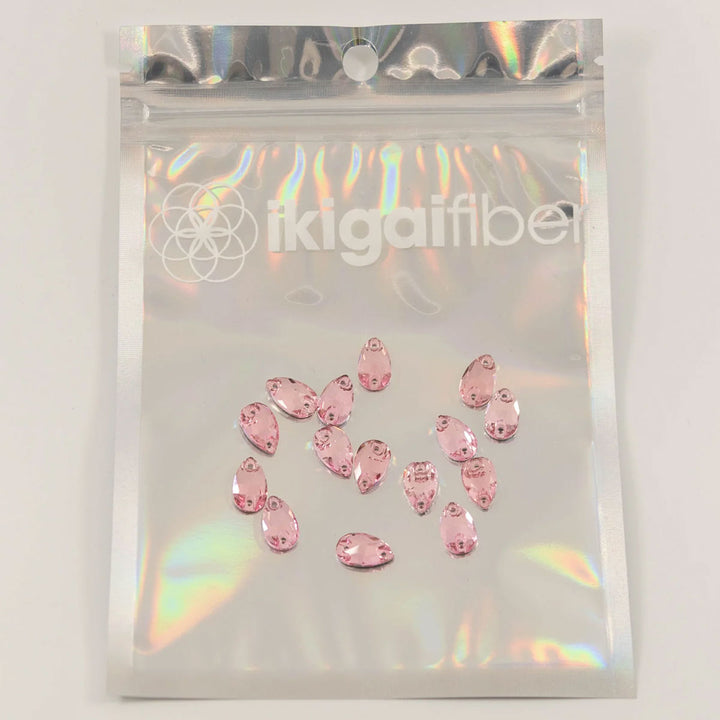 Ikigai Fiber Sew On Crystals & Buttons - Pink Crystals - Extra Image