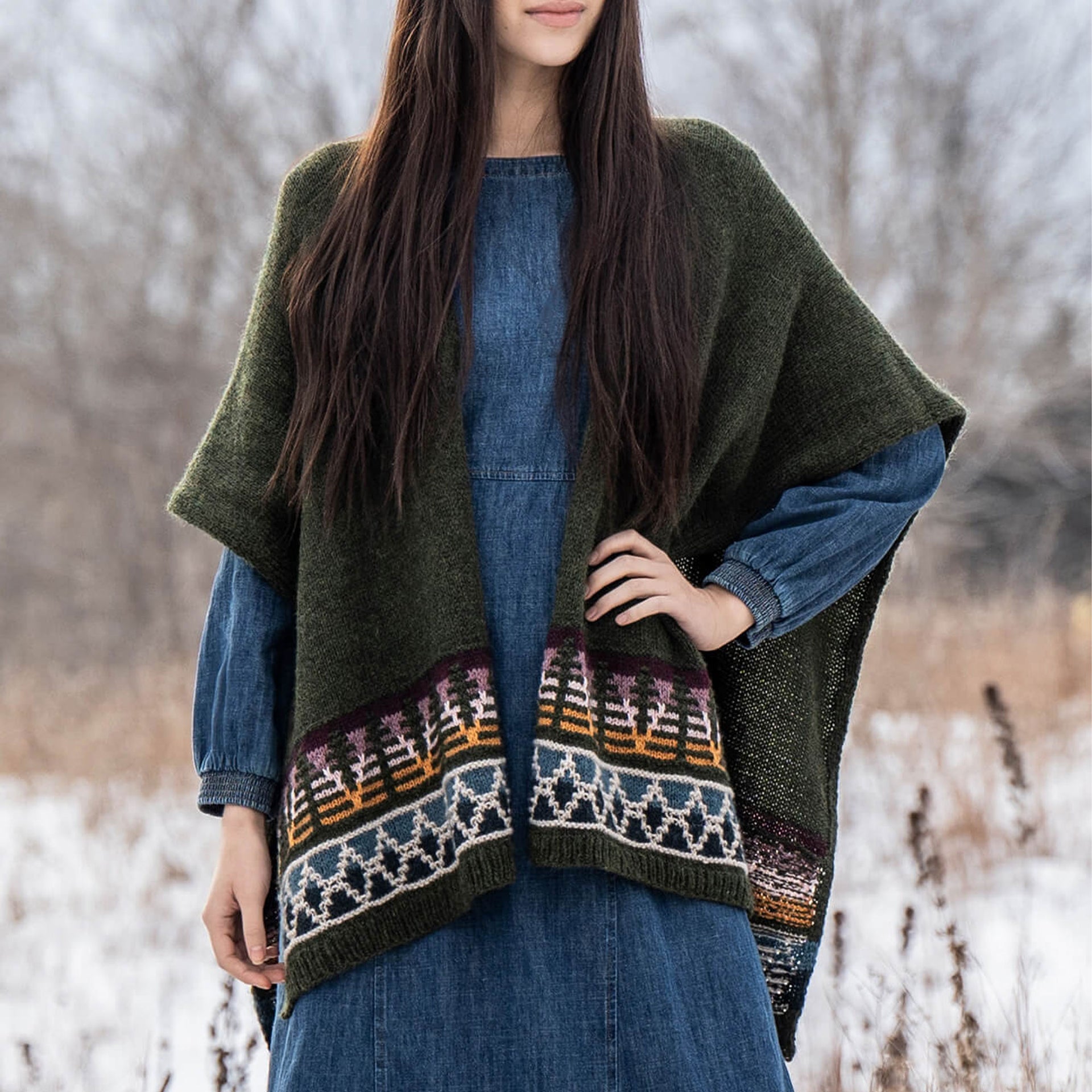 Blue Sky Fibers Kits - Woodland Ruana Kit - Zoom Image
