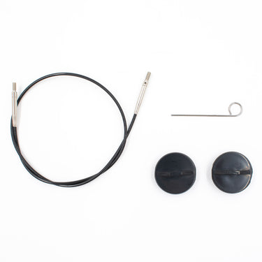 LYKKE Crafts Interchangeable Needle Cords - Black - 47"/120 cm [for 5" tips] - Zoom Image