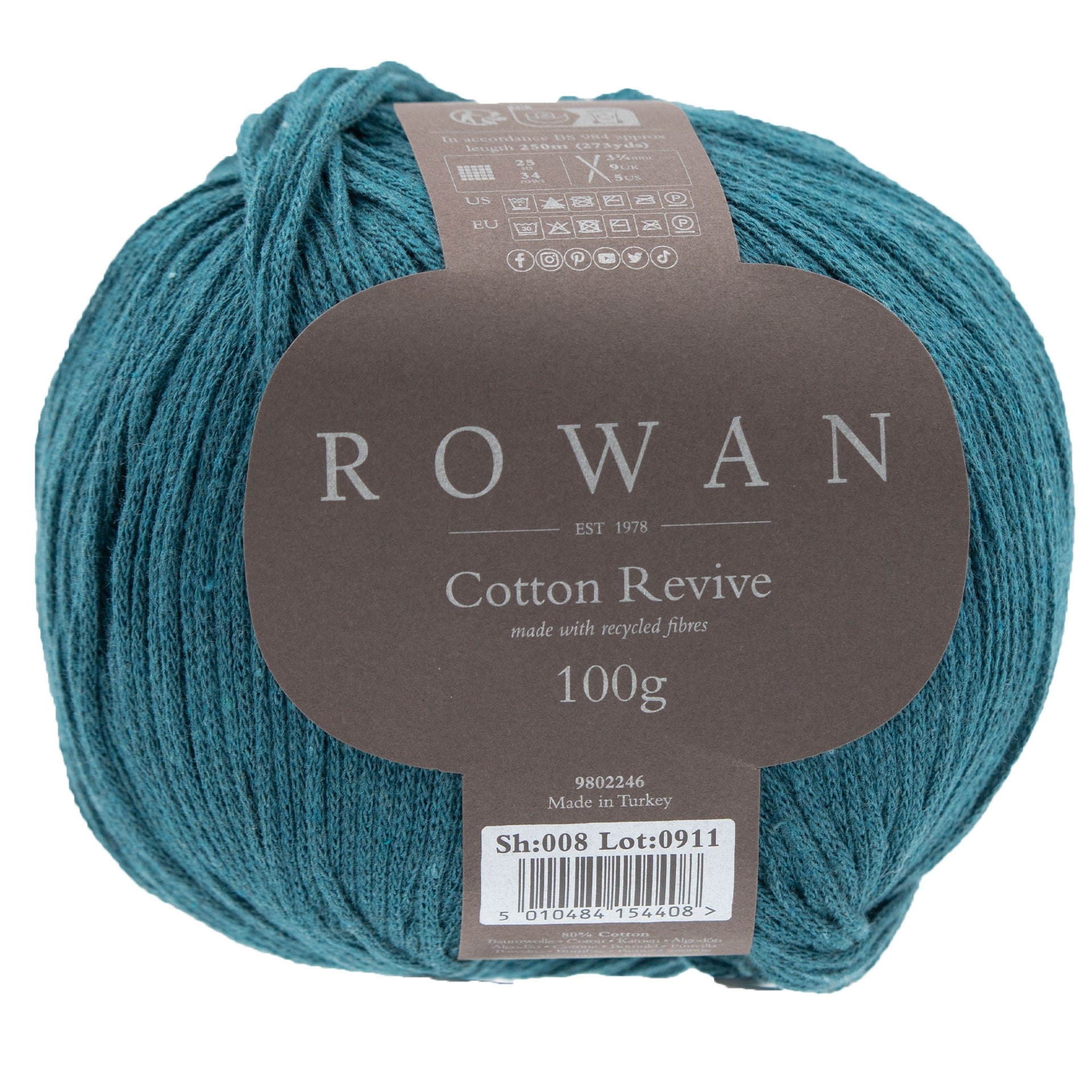 Rowan Cotton Revive Yarn - 008 Ocean - Zoom Image
