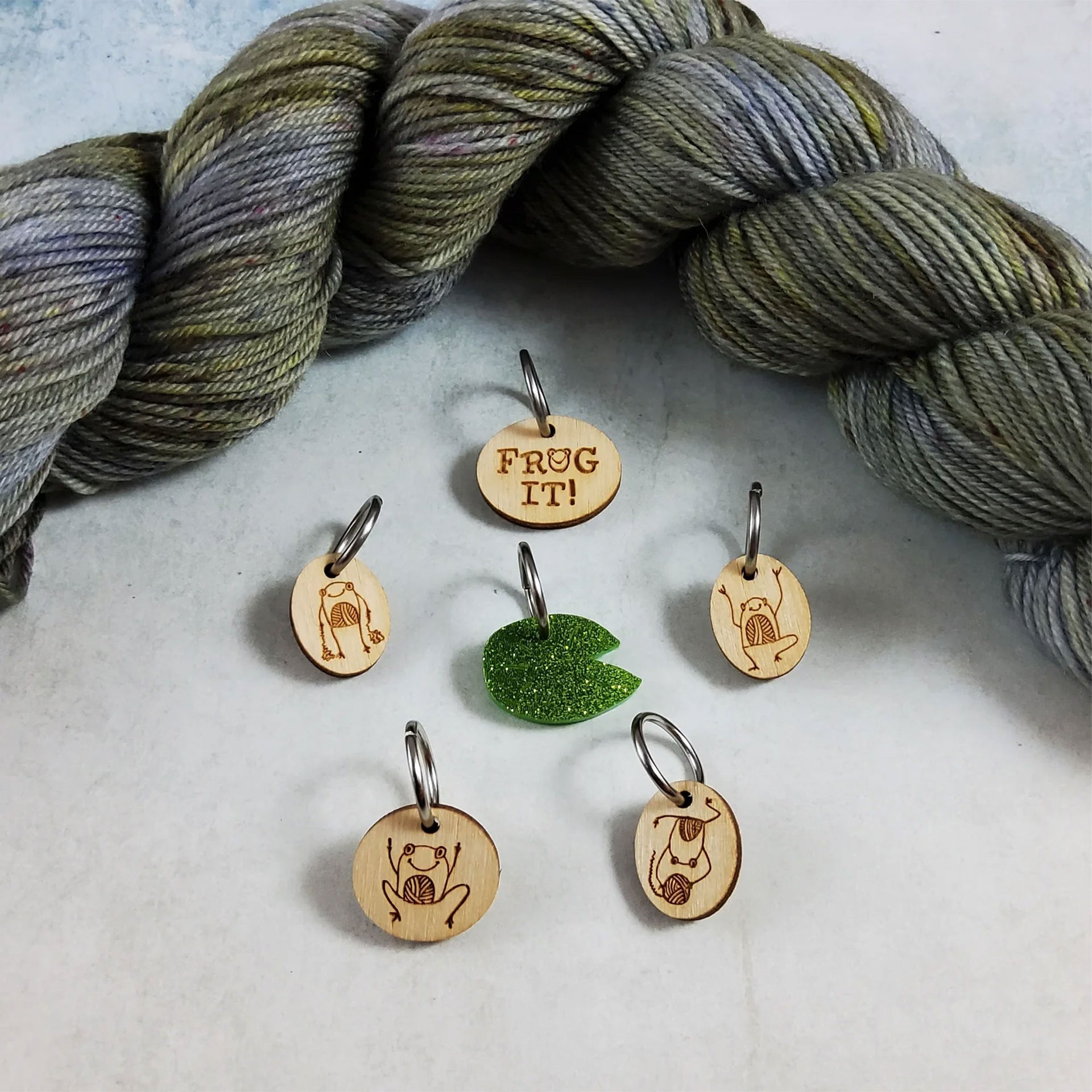 Katrinkles Stitch Markers - Frog Stitch Marker Set - Zoom Image
