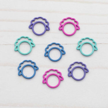 Fox & Pine Stitches Sheep Stitch Markers - Colorful Mix - Closed Ring - Zoom Image
