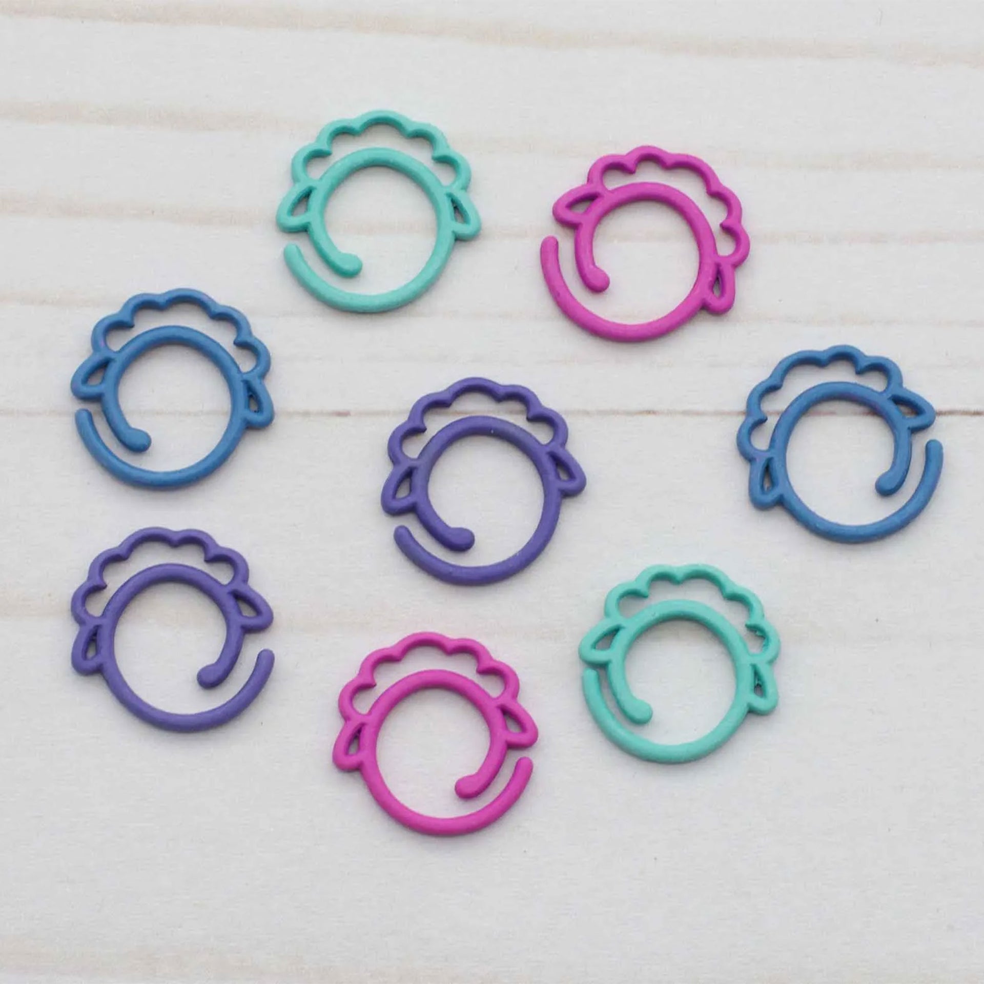 Fox & Pine Stitches Sheep Stitch Markers - Colorful Mix - Split Ring - Zoom Image
