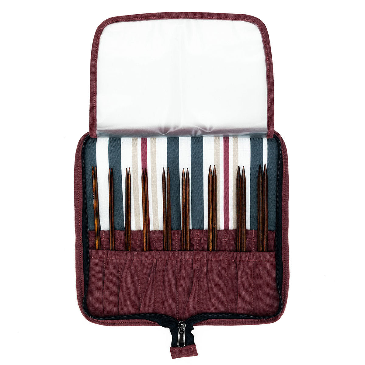 della Q Chicken Boots DPN/Crochet Hook Case - *Linen - Wine - Extra Image