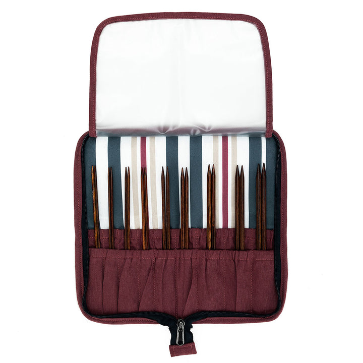 della Q Chicken Boots DPN/Crochet Hook Case - *Linen - Wine - Extra Image