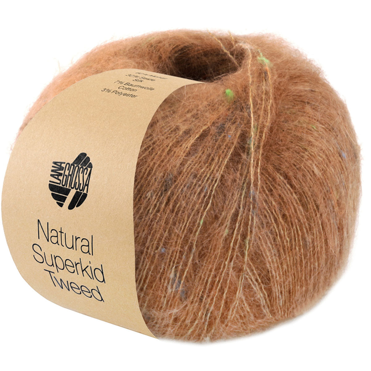 Lana Grossa Natural Superkid Tweed Yarn - 620 Camel - Extra Image
