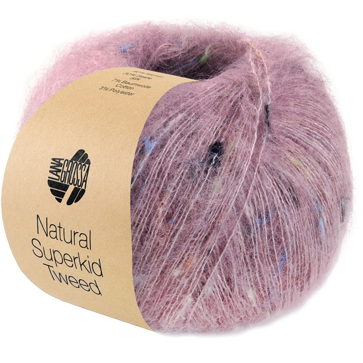Lana Grossa Natural Superkid Tweed Yarn - 621 Pink - Extra Image
