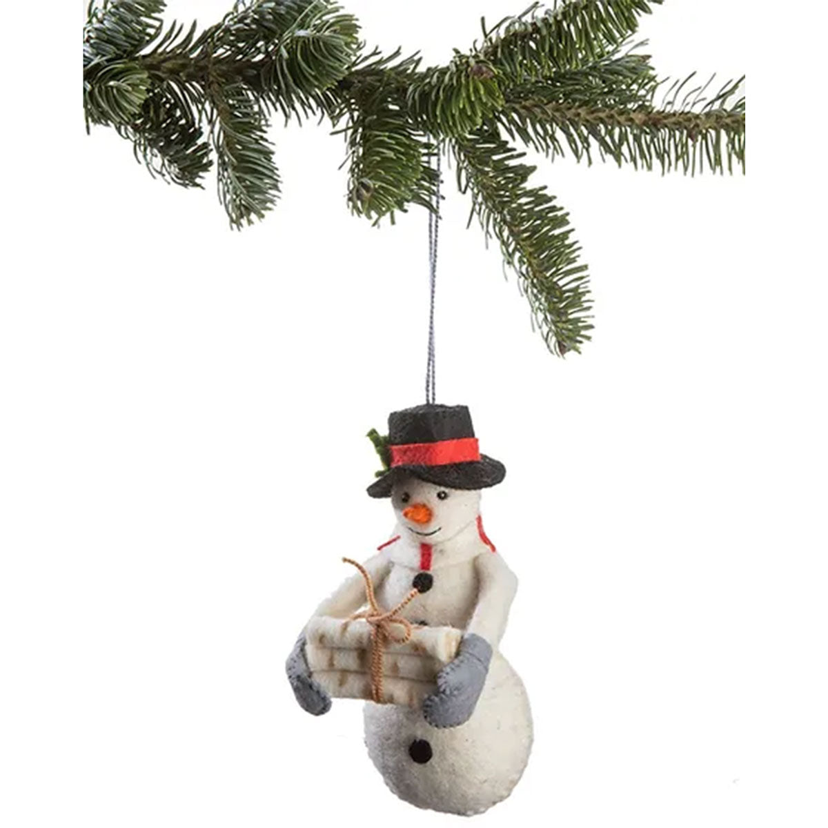 Silk Road Bazaar Handmade Felt Ornaments - Snowman - Extra Image