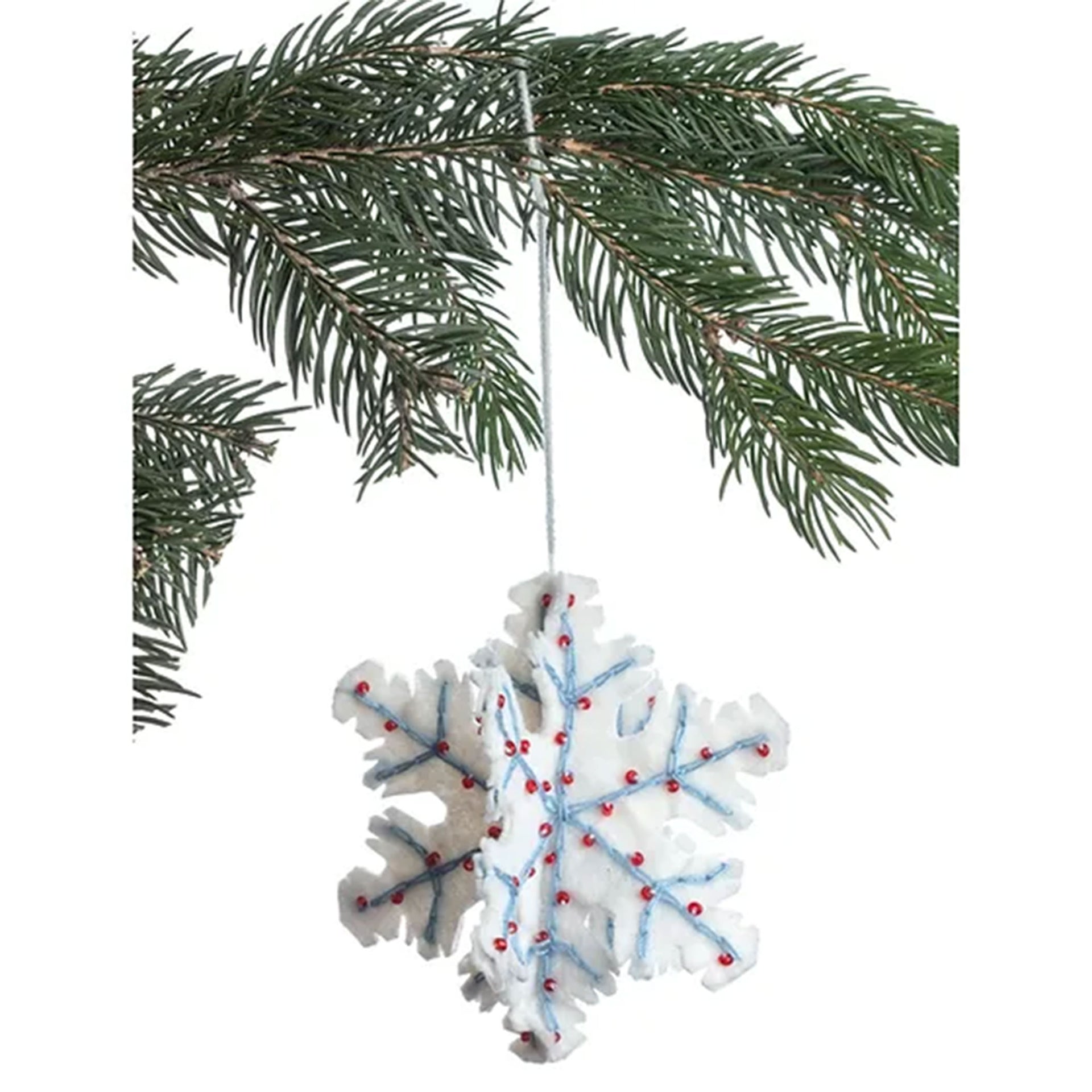 Silk Road Bazaar Handmade Felt Ornaments - Snowflake - Zoom Image
