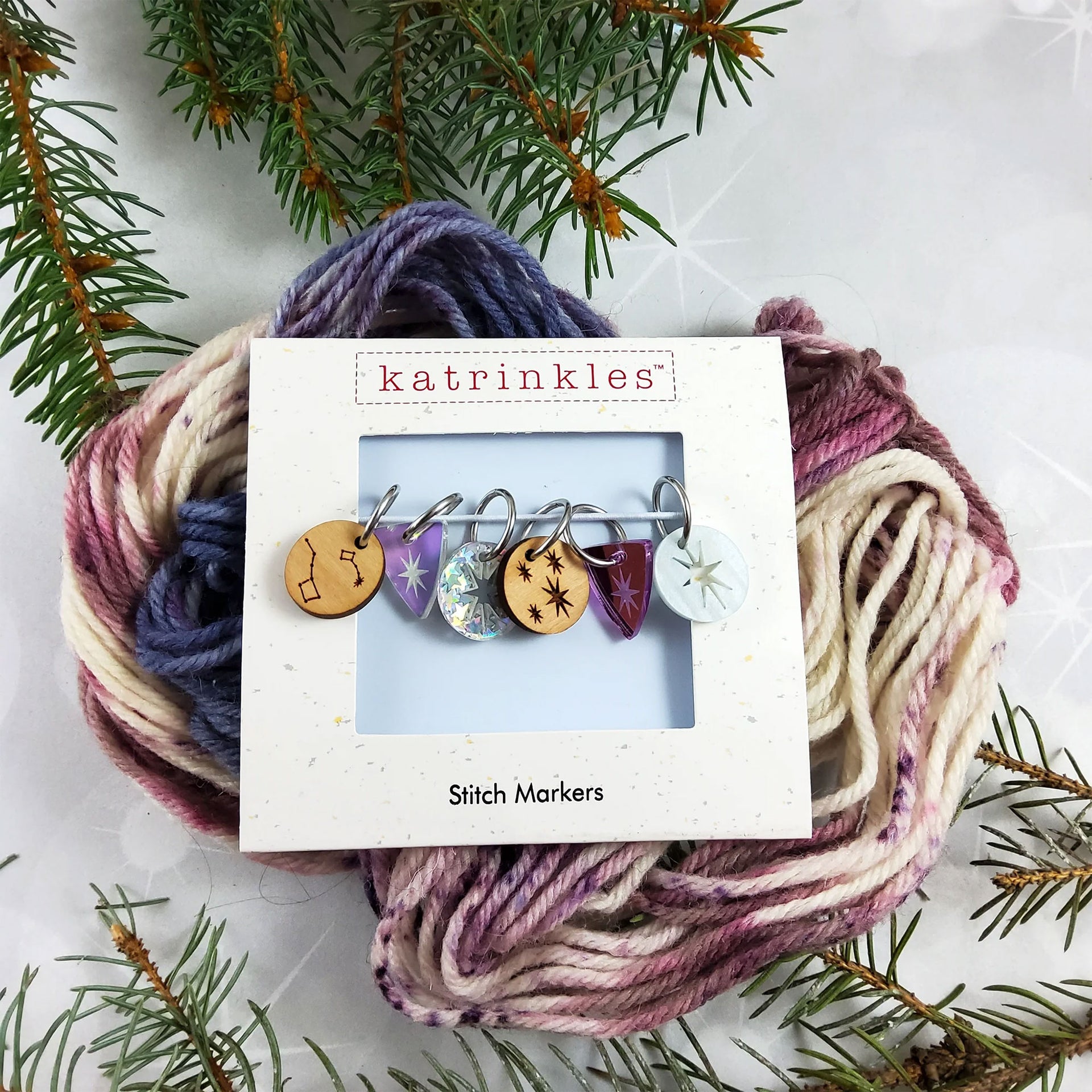 Katrinkles Stitch Markers - Holiday 2024 Collection - Guiding Stars - Zoom Image
