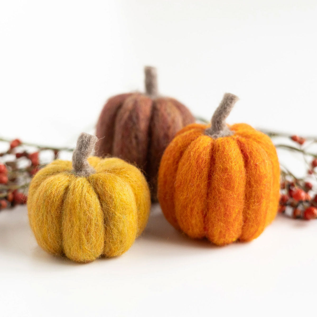 Felted Sky Sculpting With Wool Needle Felting Kits - Pumpkin Trio Mini - Extra Image
