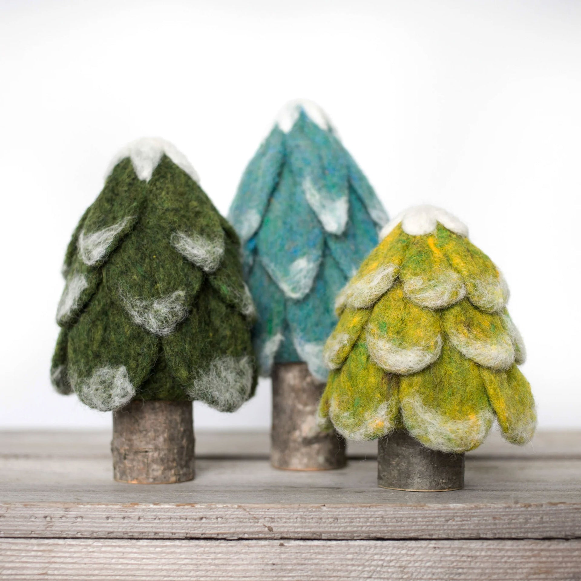 Felted Sky Sculpting With Wool Needle Felting Kits - Evergreen Trees - Zoom Image
