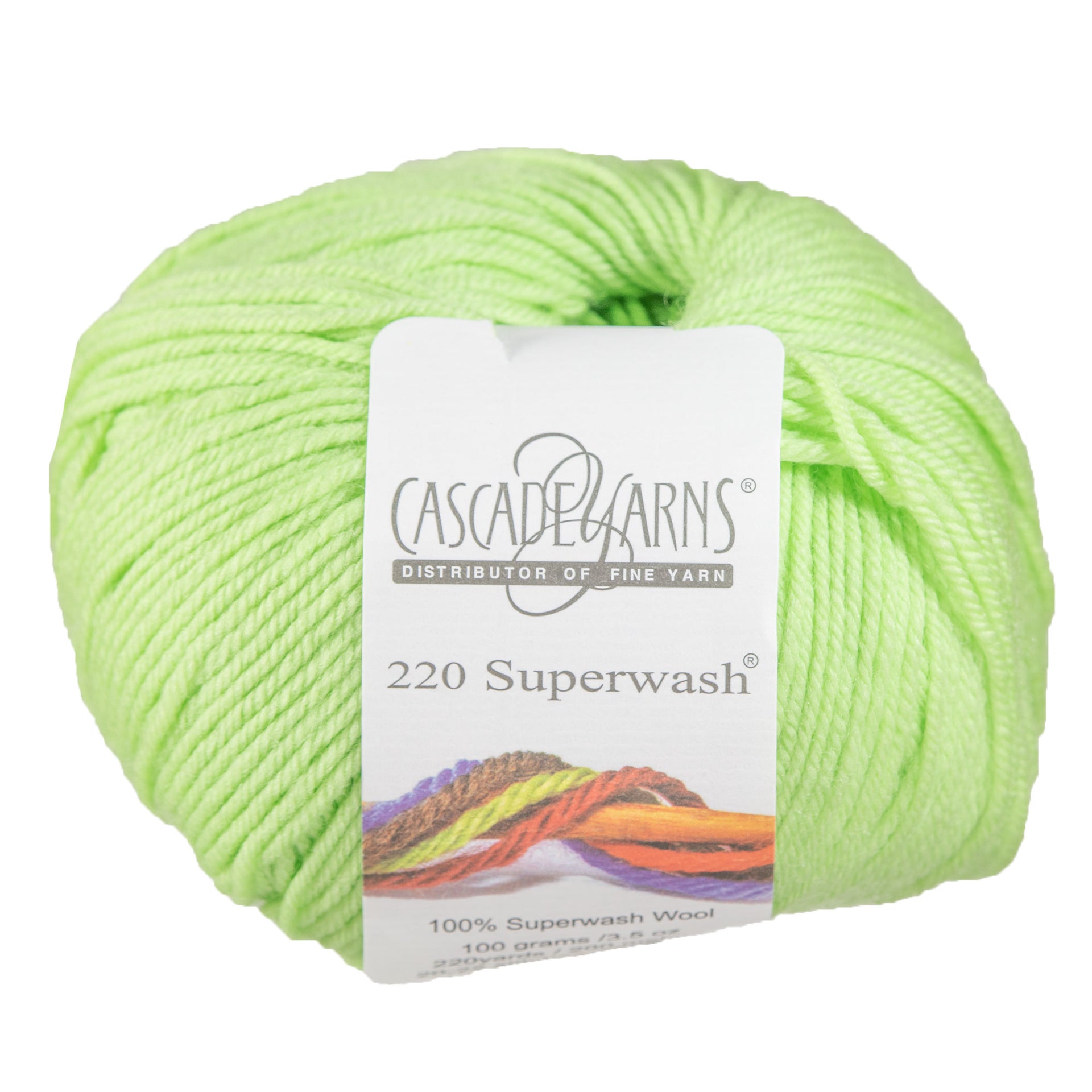 Cascade Yarns 220 Superwash Yarn - 0850 Lime Sherbert - Zoom Image
