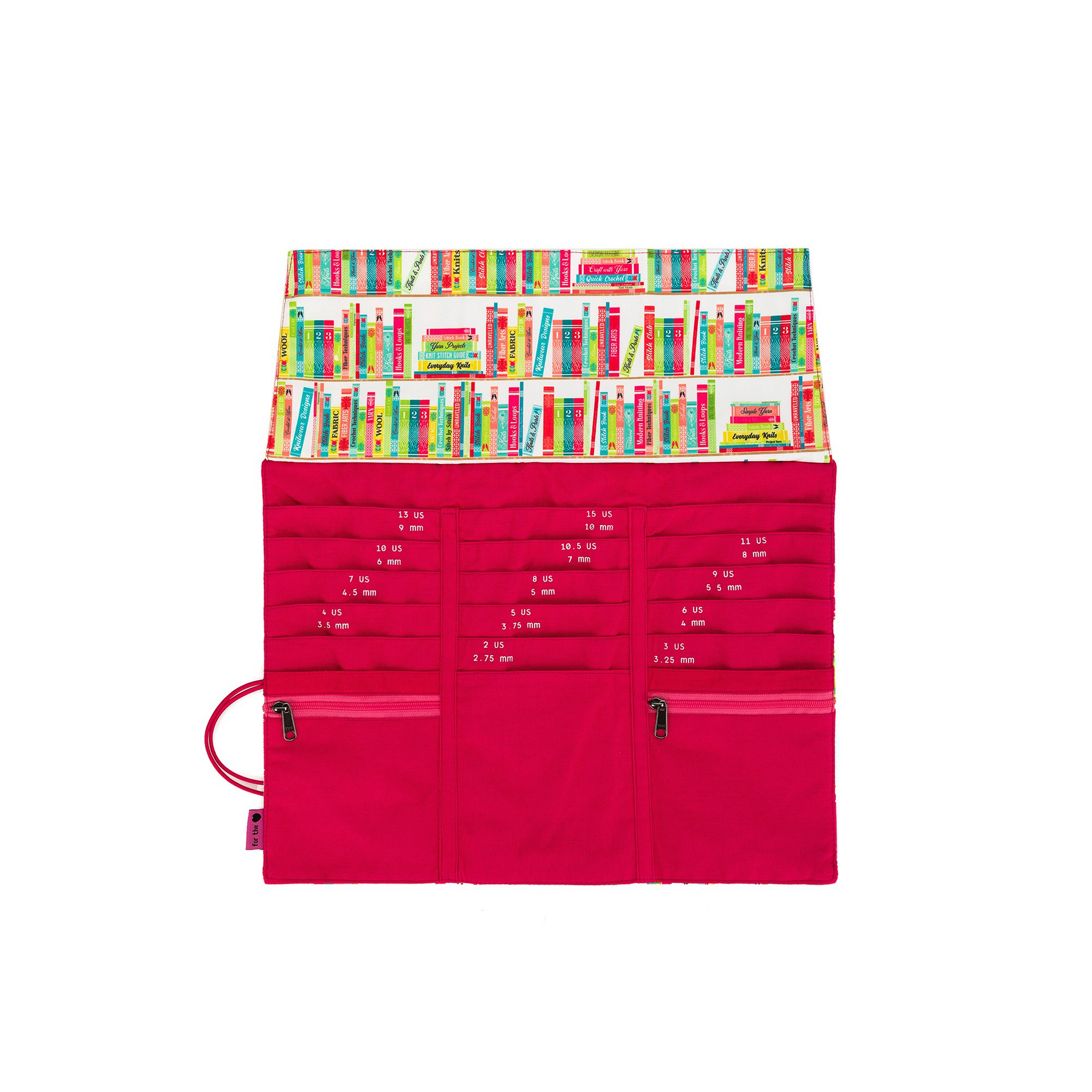 della Q Tri-Fold Circular Needle Case - 1145 - *Linen - Library - Fuchsia
