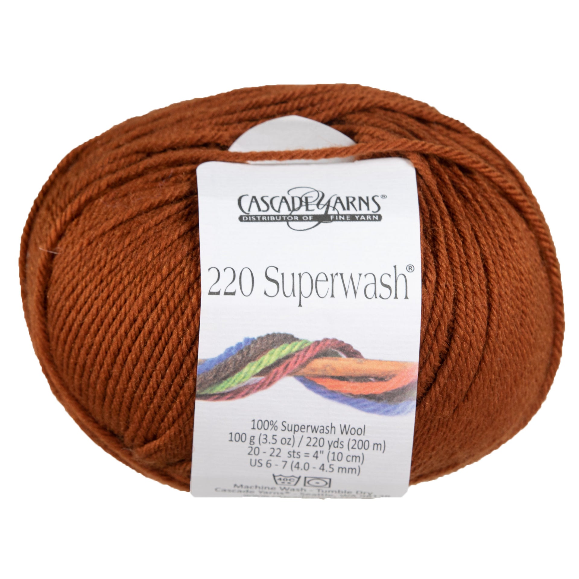 Cascade Yarns 220 Superwash Yarn - 0858 Dark Ginger - Zoom Image
