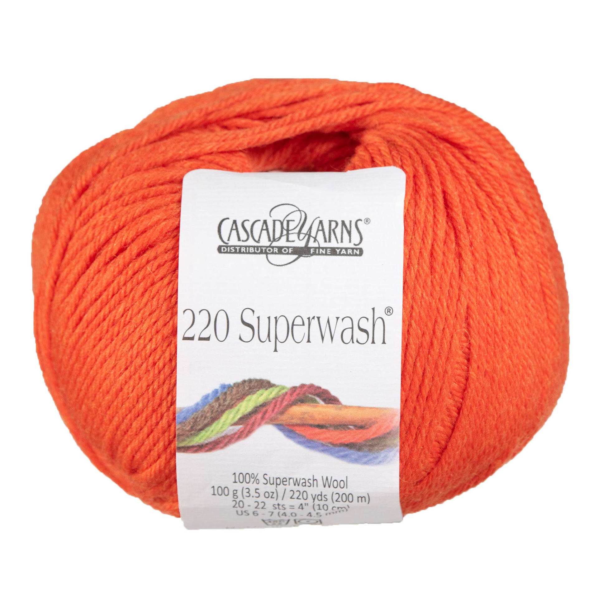 Cascade Yarns 220 Superwash Yarn - 0907 Tangerine Heather - Zoom Image
