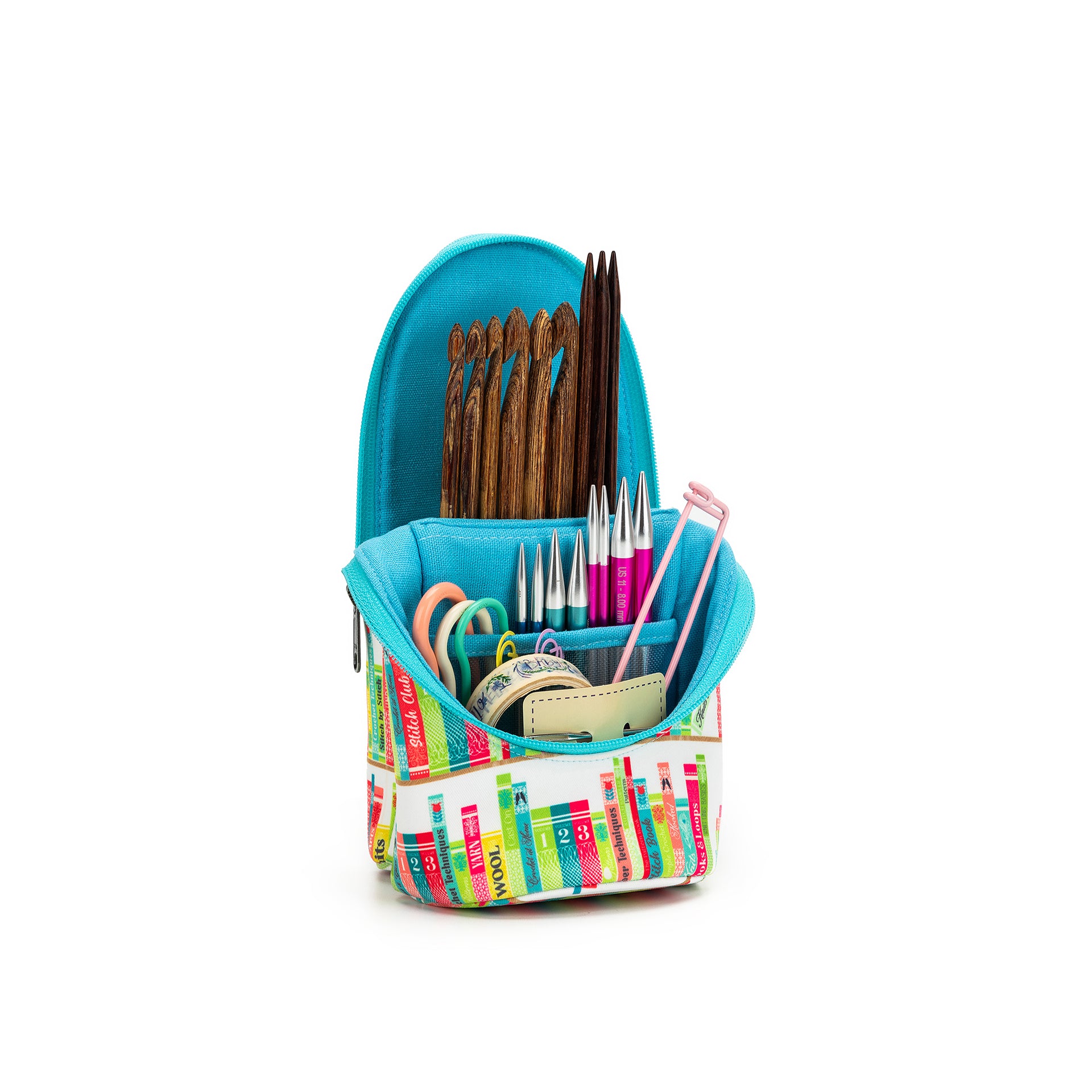 della Q Standing Needle Case - 600 - *Linen - Library - Sky
