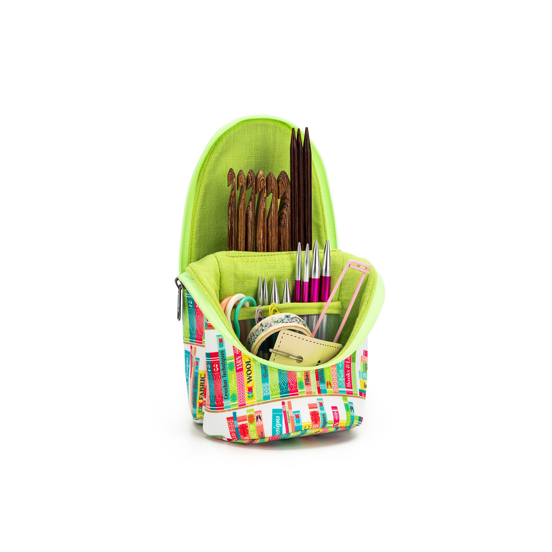 della Q Standing Needle Case - 600 - *Linen - Library - Lime
