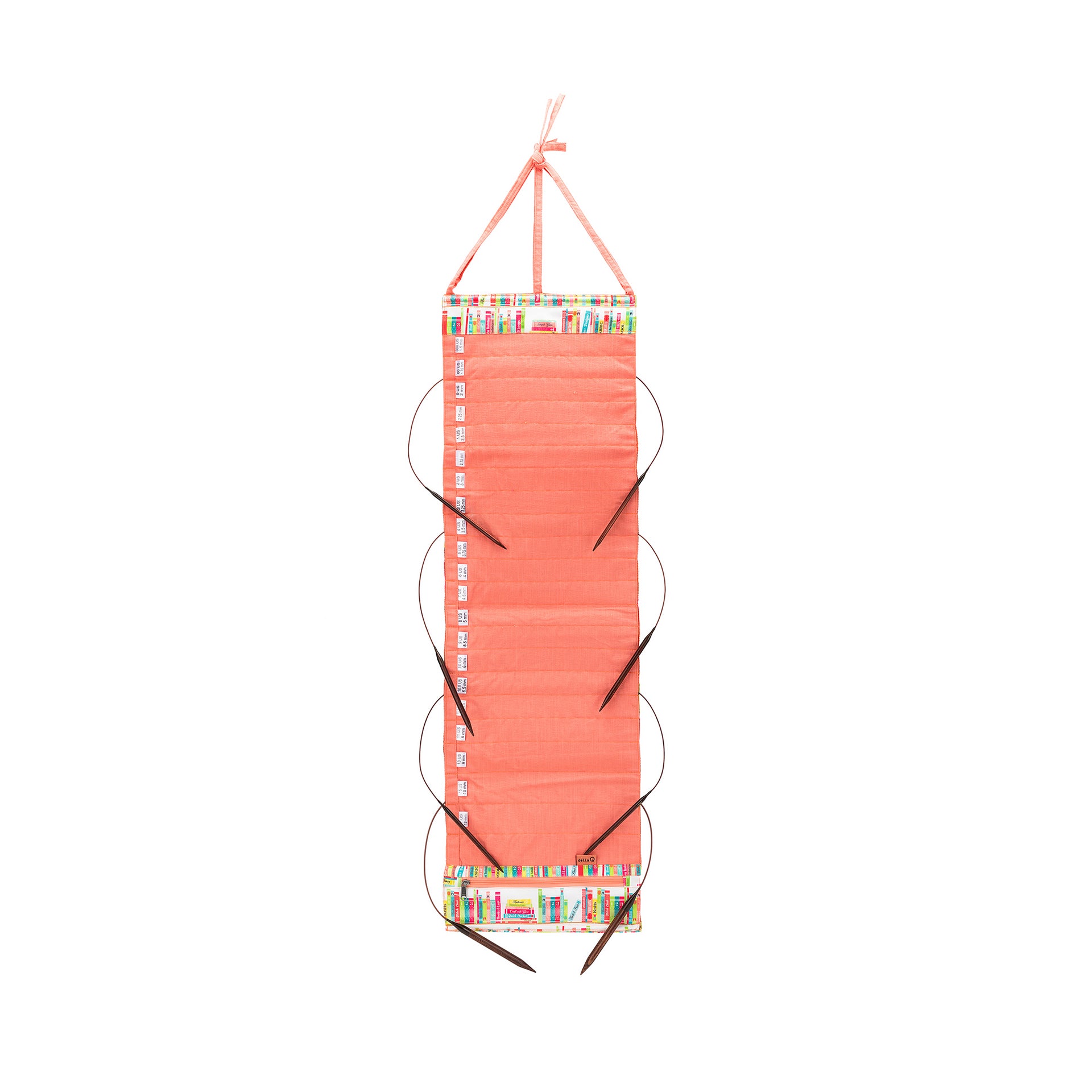 della Q Hanging Circular Needle Organizer - 142-1 - *Linen - Library - Coral
