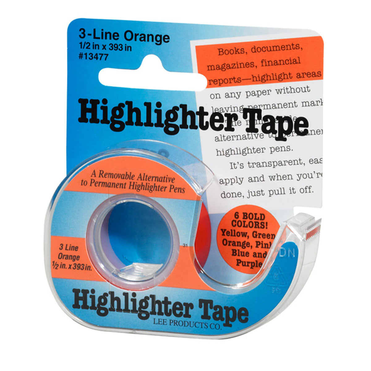 Lee Products Highlighter Tape - Orange - Extra Image
