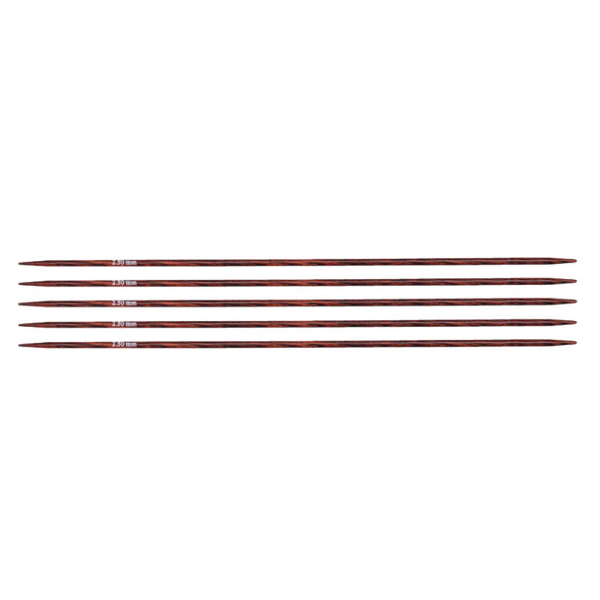 KnitPro Dreamz Double Point Needles - US 1.5 - 5" (2.5mm) Burgundy Rose - Zoom Image
