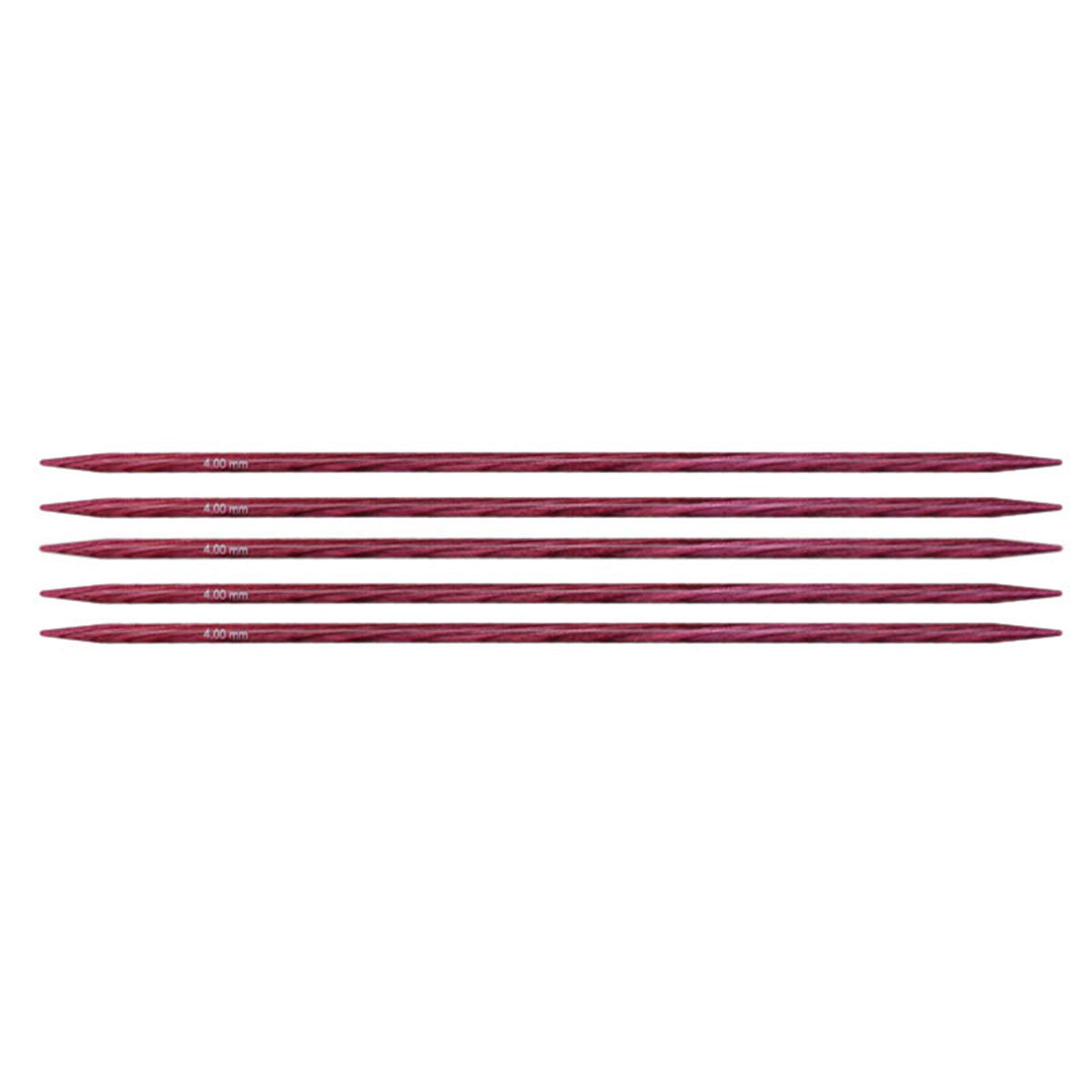 KnitPro Dreamz Double Point Needles - US 6 - 6" (4.0mm) Fuchsia Fan - Extra Image
