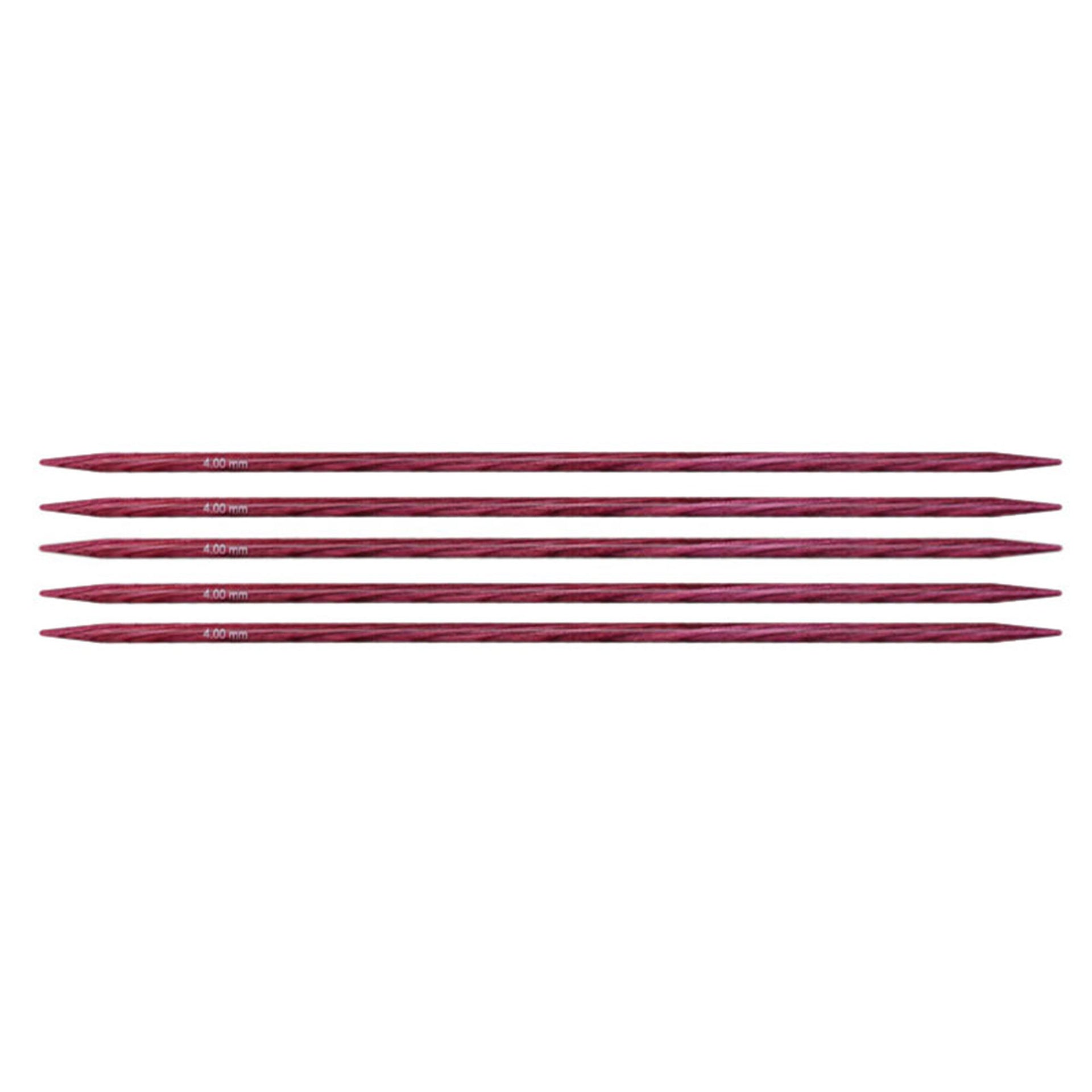 KnitPro Dreamz Double Point Needles - US 6 - 8" (4.0mm) Fuchsia Fan - Zoom Image

