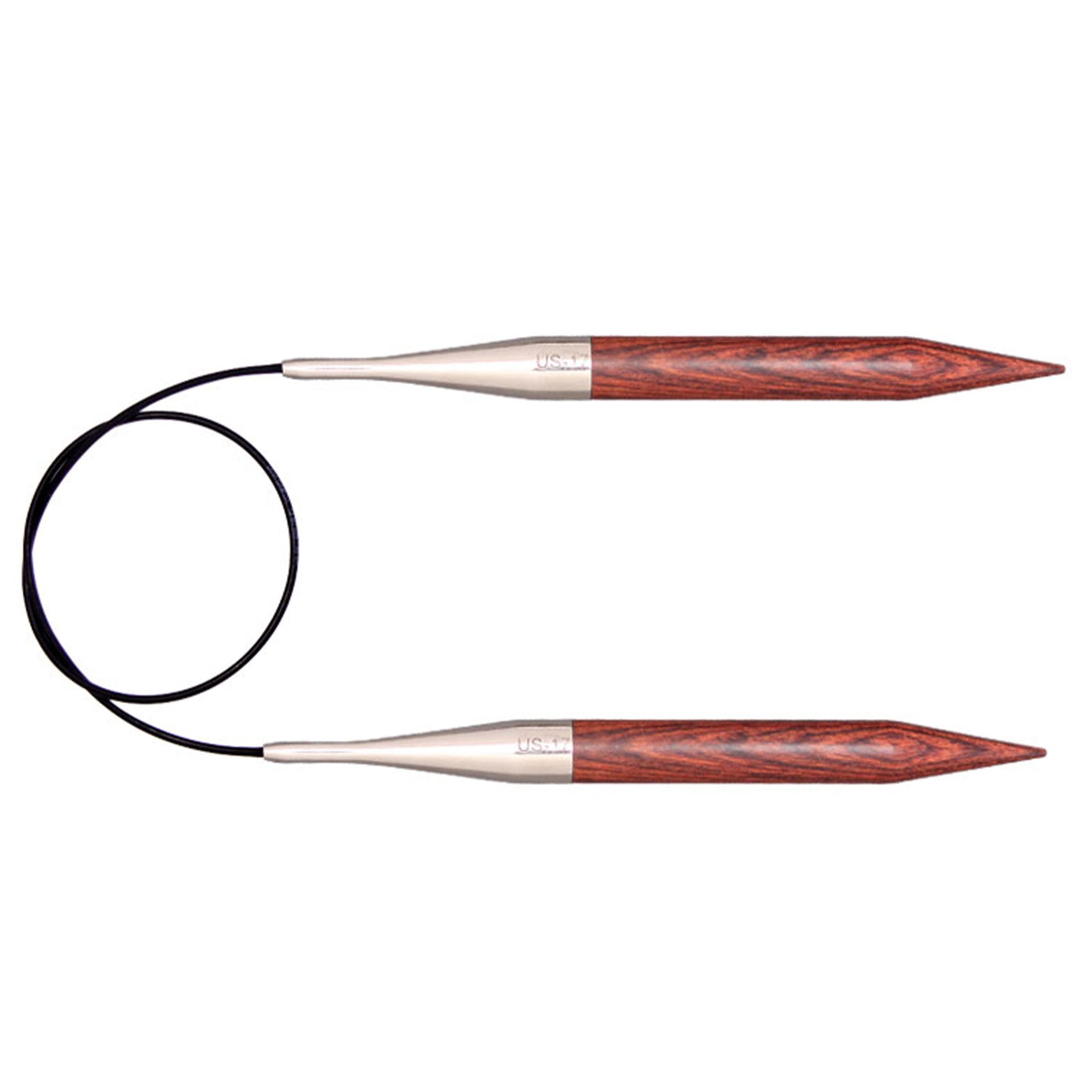 KnitPro Dreamz Fixed Circular Needles - US 17 - 40" Burgundy Rose - Zoom Image
