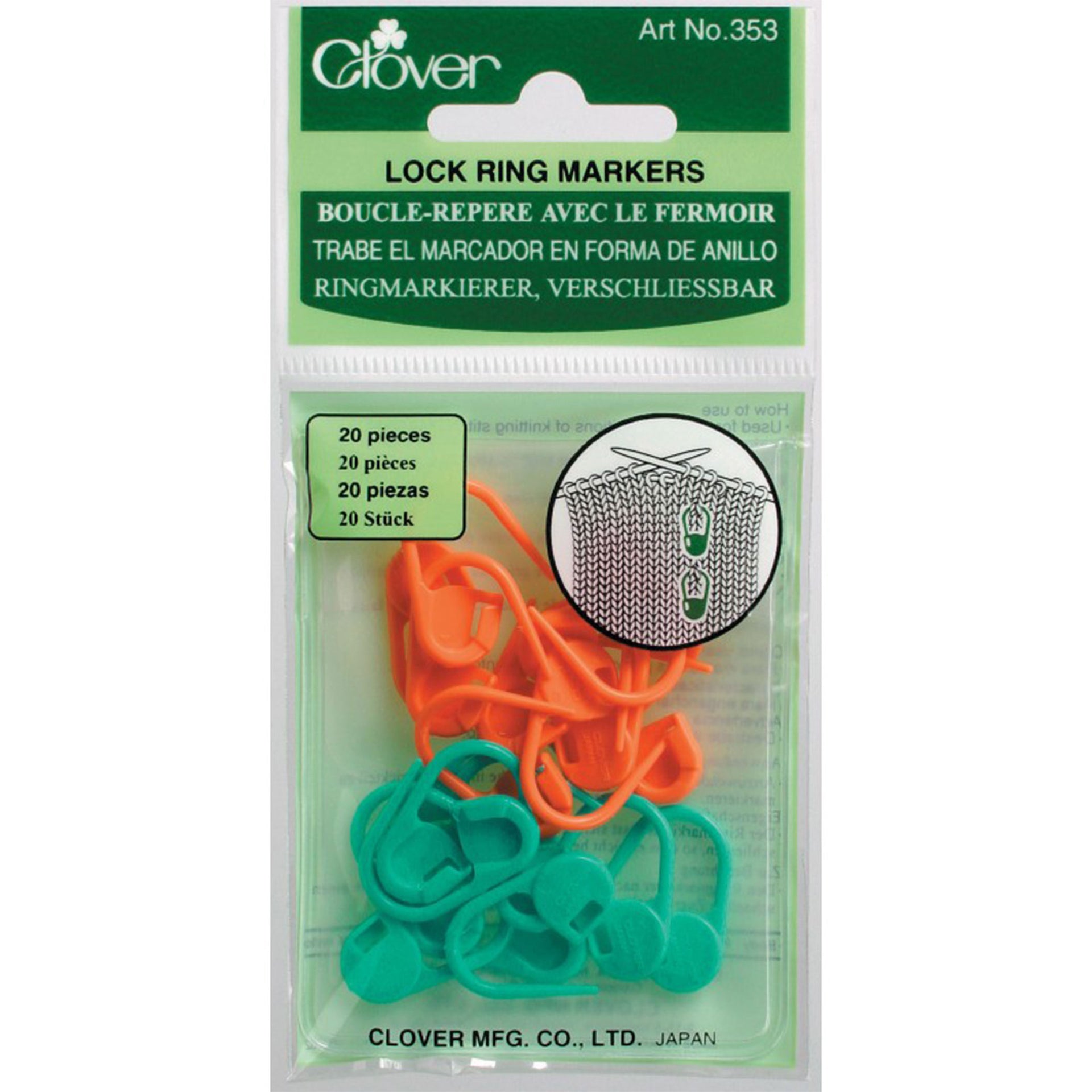 Clover Stitch Markers - Locking Stitch Markers - Zoom Image
